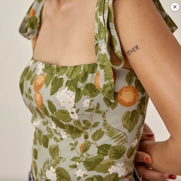 Reformation Ellora Tie Strap Tank Top - Picture 1 of 5
